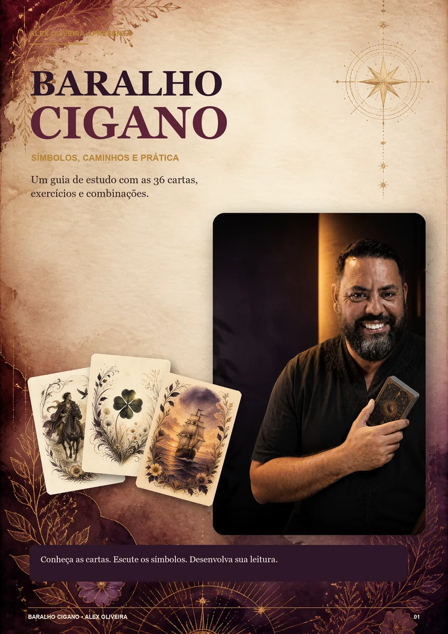 Capa do material Baralho Cigano: símbolos, caminhos e prática